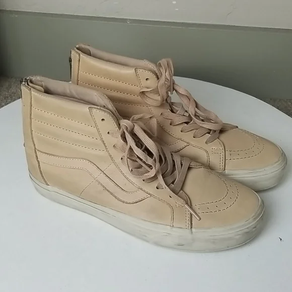 Vans | Shoes | Vans Tan Leather Skateboard Sneaker High Top  display picture 1